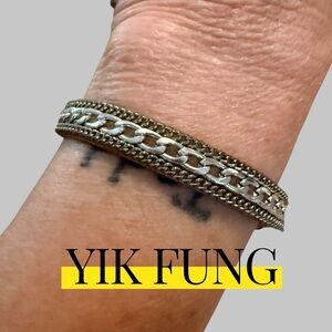 🌹Yik Fung Silver Chain 𝐋𝐞𝐚𝐭𝐡𝐞𝐫 Bracelet